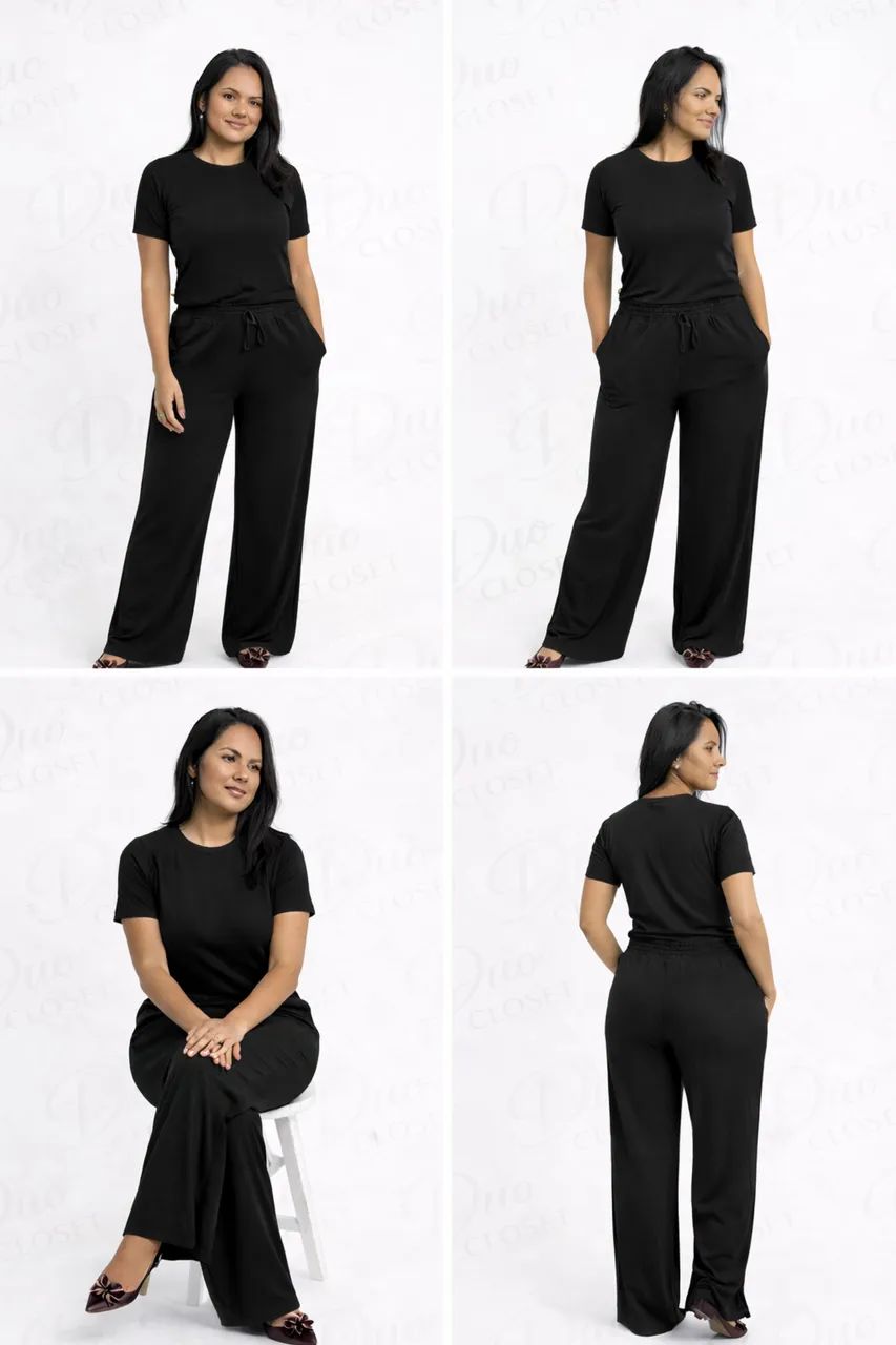 Conjunto de calça com blusa canelada  - Foto 3