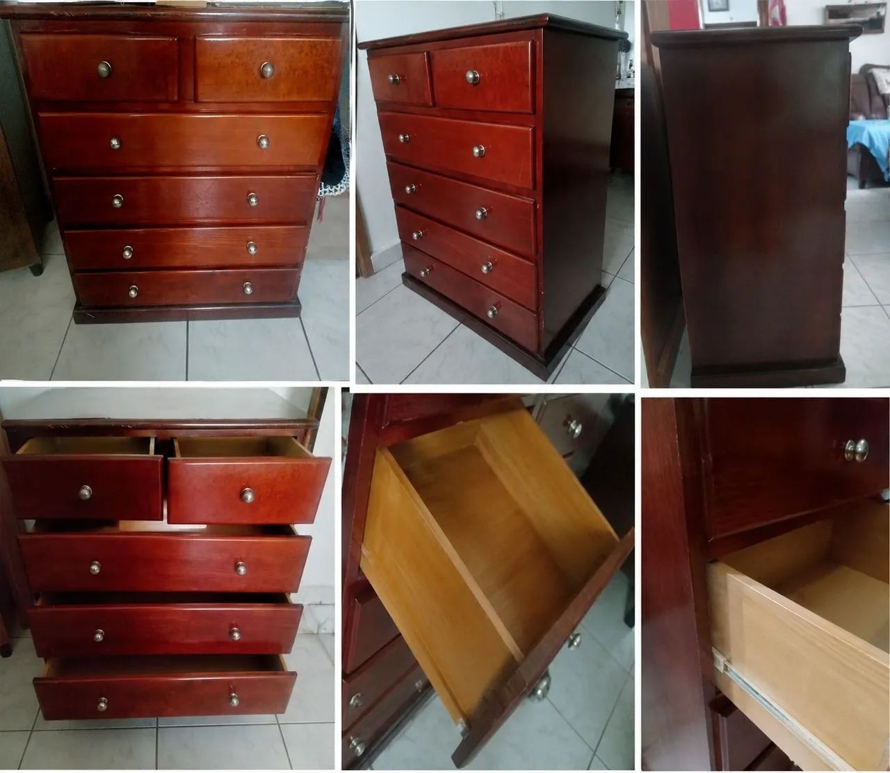 Cômoda em MDF - 6 gavetas - Móvel para Quarto - Conservada  - Foto 4