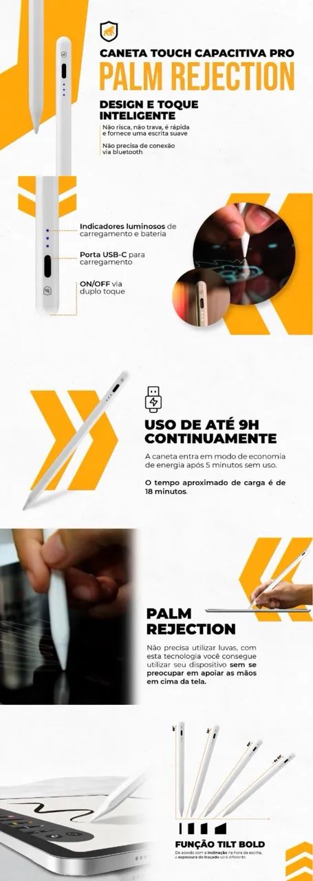 Caneta Capacitivo Pro para iPad - Gshield  - Foto 4
