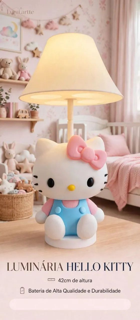 Abajur infantil Hello Kitty