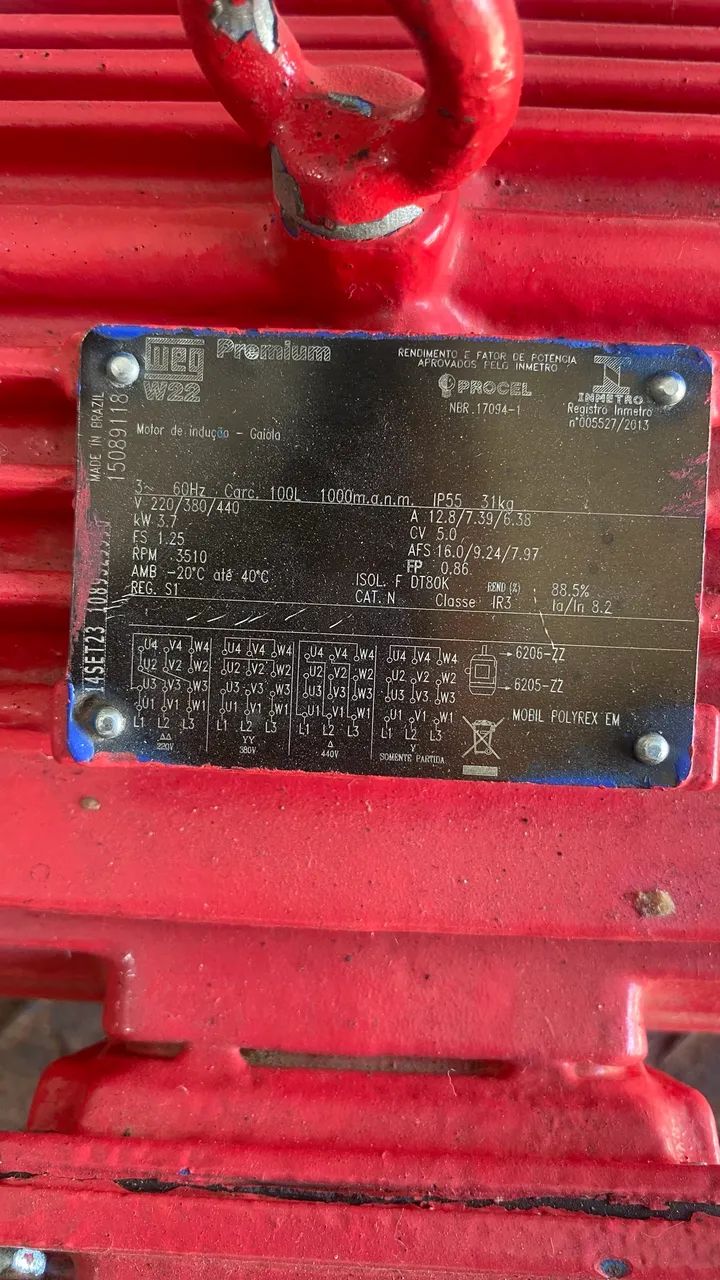 Motor elétrico 5cv 3510rpm - Foto 3