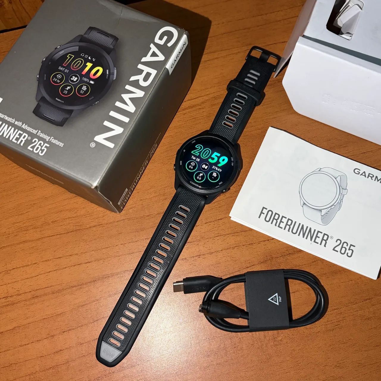 Relógio Garmin Forerunner 265 Seminovo Completo - Smartwatches