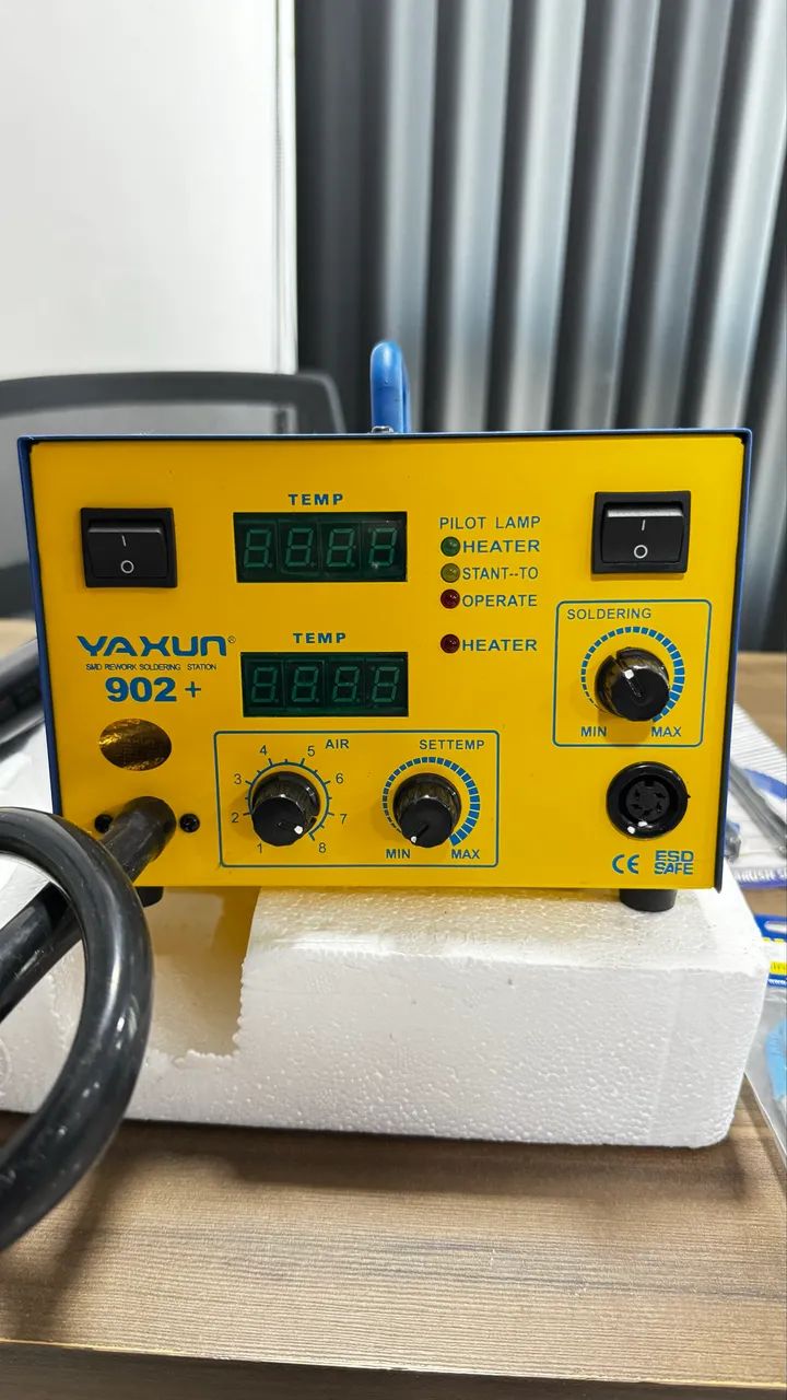 YAXUN 902+ 2 EM 1 (AR QUENTE + FERRO) C/ DISPLAY PERFEITO ESTADO 