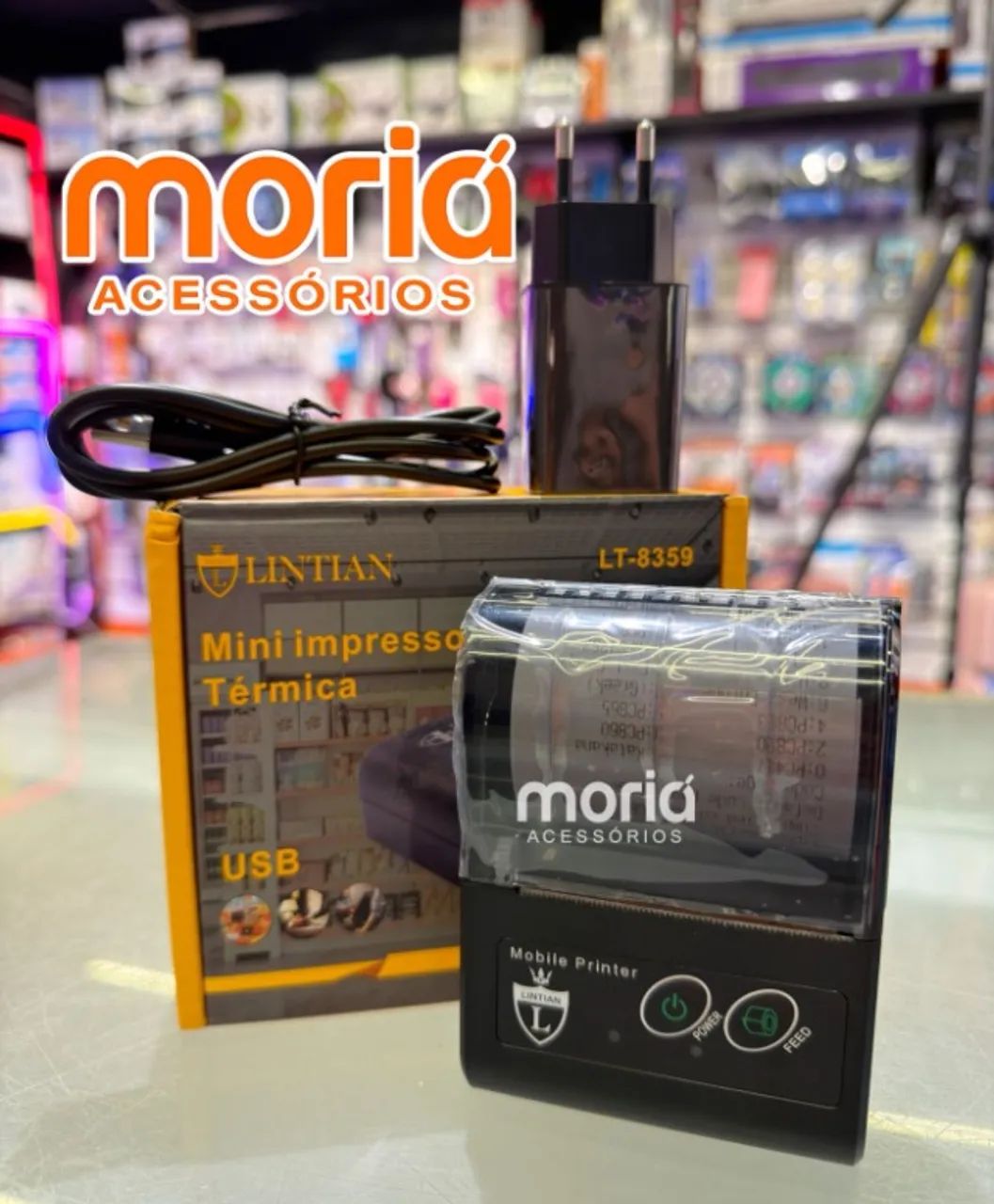 Mini Impressora Térmica Portátil Lintian LT-8359 USB e Bluetooth - Compacta, Rápida e Prát - Foto 3