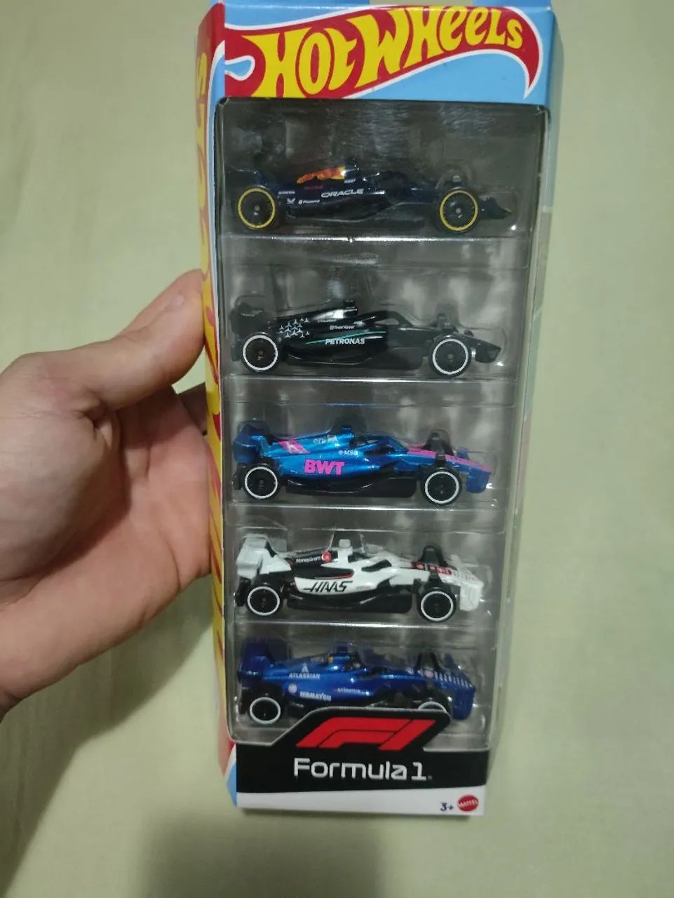 Kit 5 carros Hot Wheels Formula 1