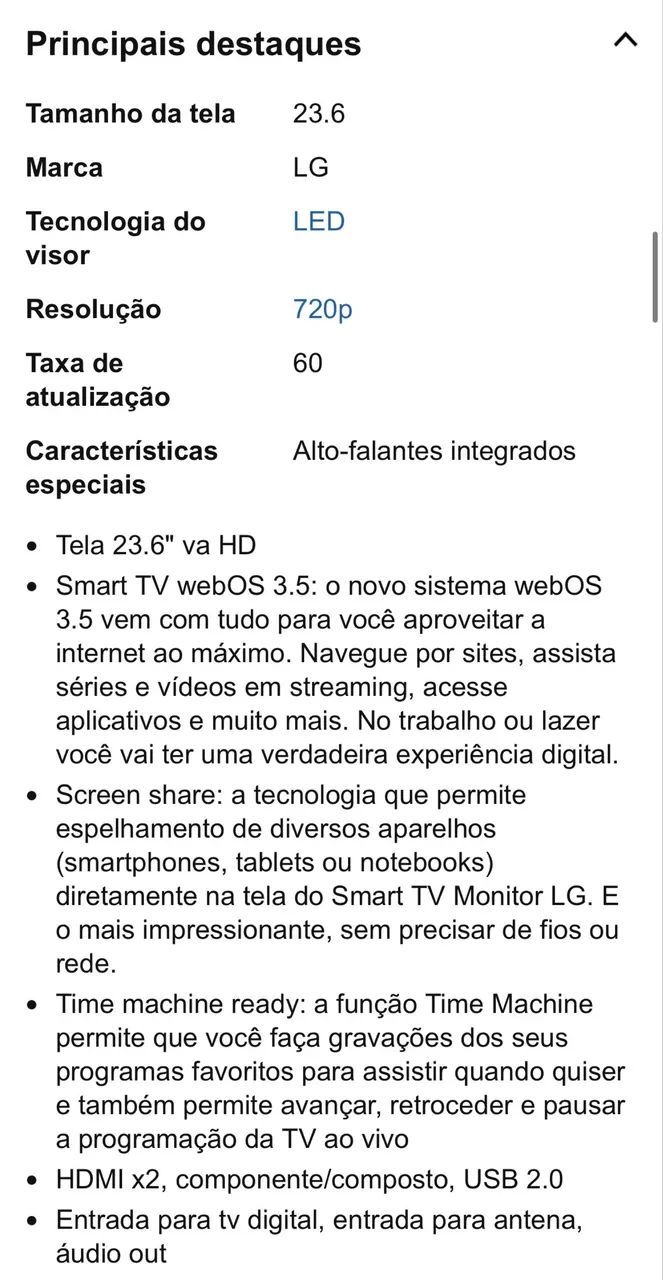 SMART TV LG 24 POLEGADAS - Foto 3
