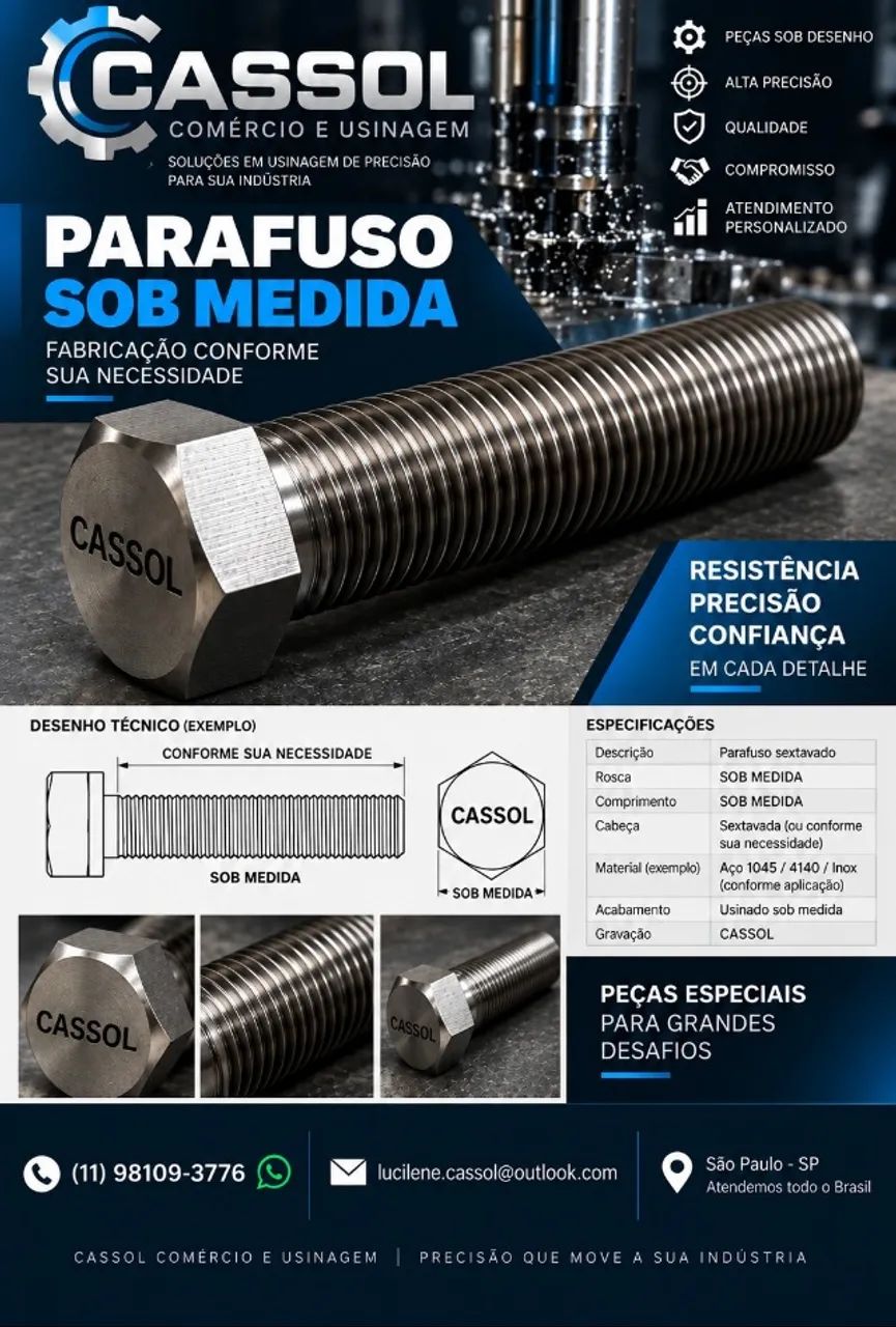 PARAFUSO SOB MEDIDA