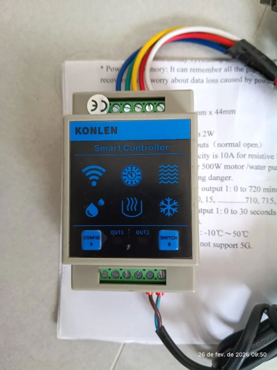 Konlen tuya sensor de nível caixa água wi fi Tuya casa inteligente 220v - Foto 5