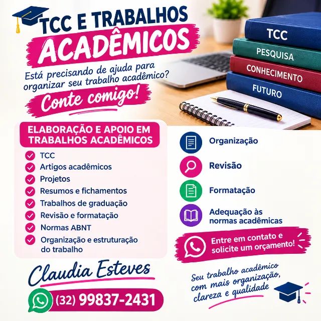 Revisão de trabalhos acadêmicos de qualquer curso e complexidade 