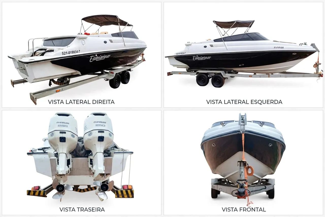 Ecomariner 25 Open, equipada com dois motores de popa Evinrude 250 HP. - Foto 2
