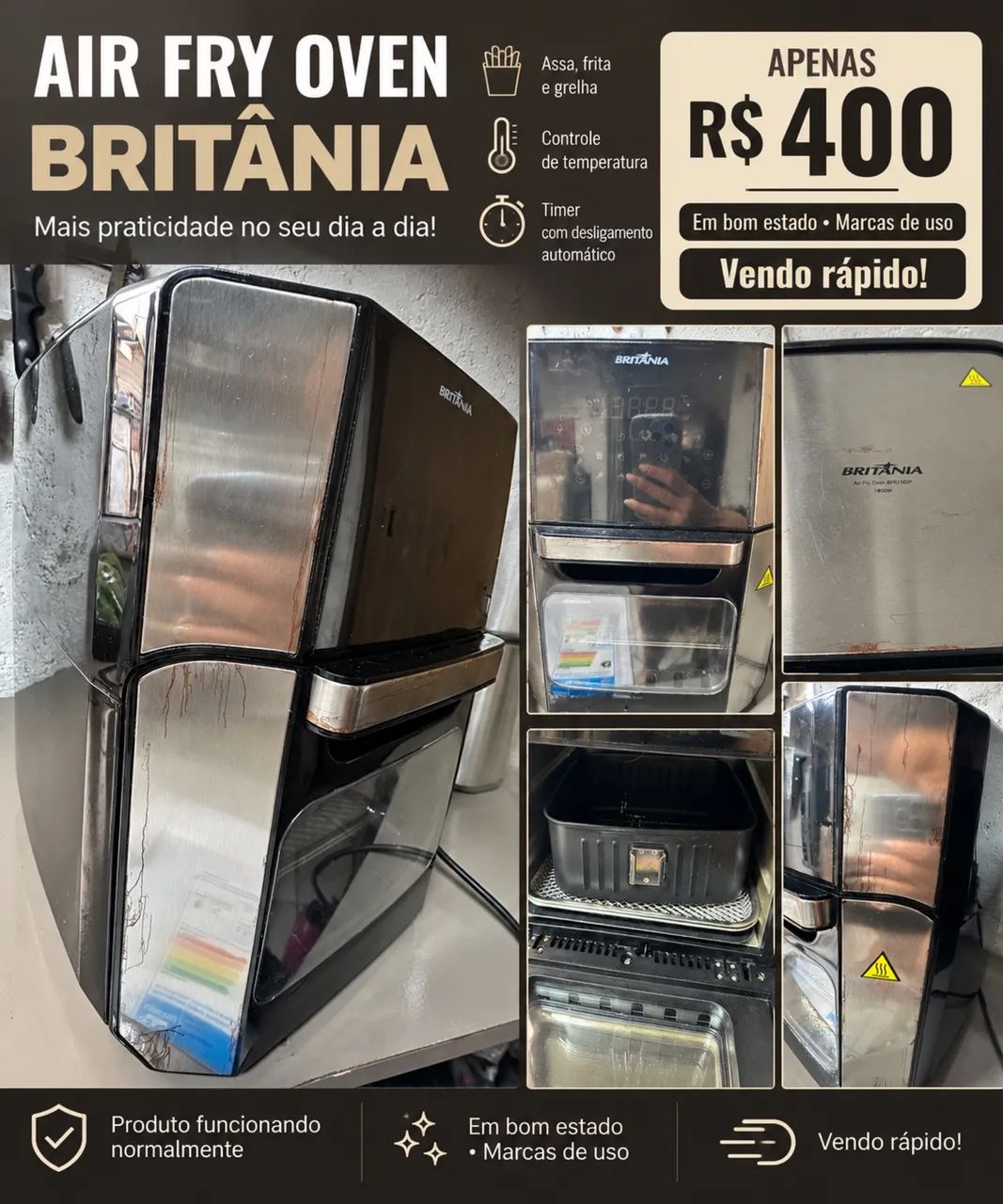 Air fry oven Britânia 
