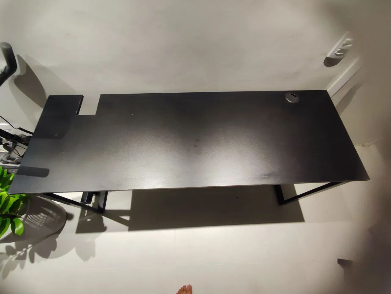 Mesa escritório modelo industrial, com pés de ferro preta - Foto 2