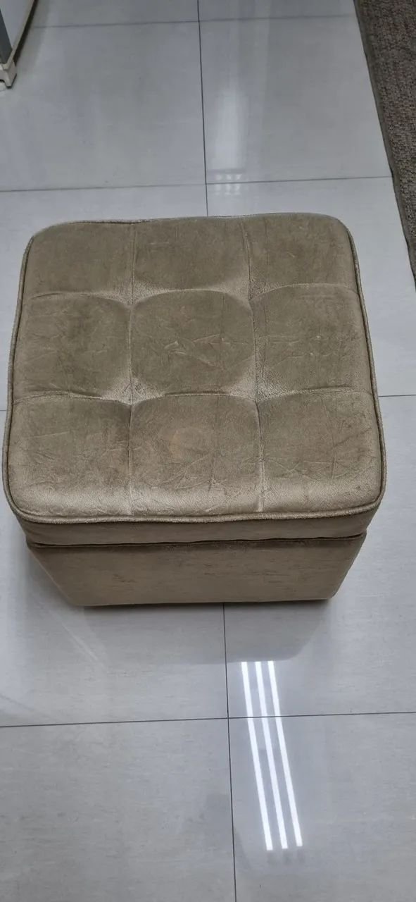 Puff em tecido super macio com rodas silicone - 46 × 46 X 46 cm - Foto 3
