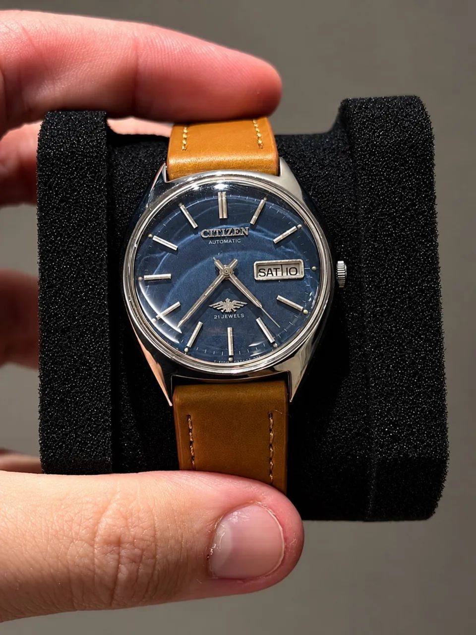 Relógio Citizen automatico vintage azul