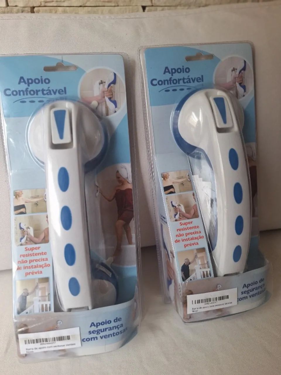 2 Barras De Apoio Com Ventosas Venteo Branco