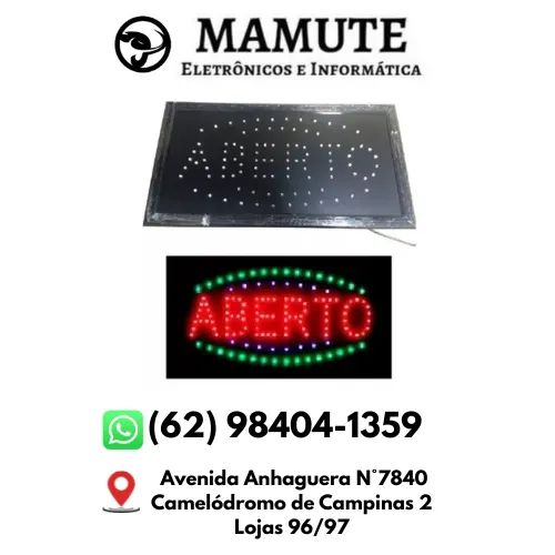 Letreiro Luminoso Painel Aberto Led Placa Quadro Comércio 