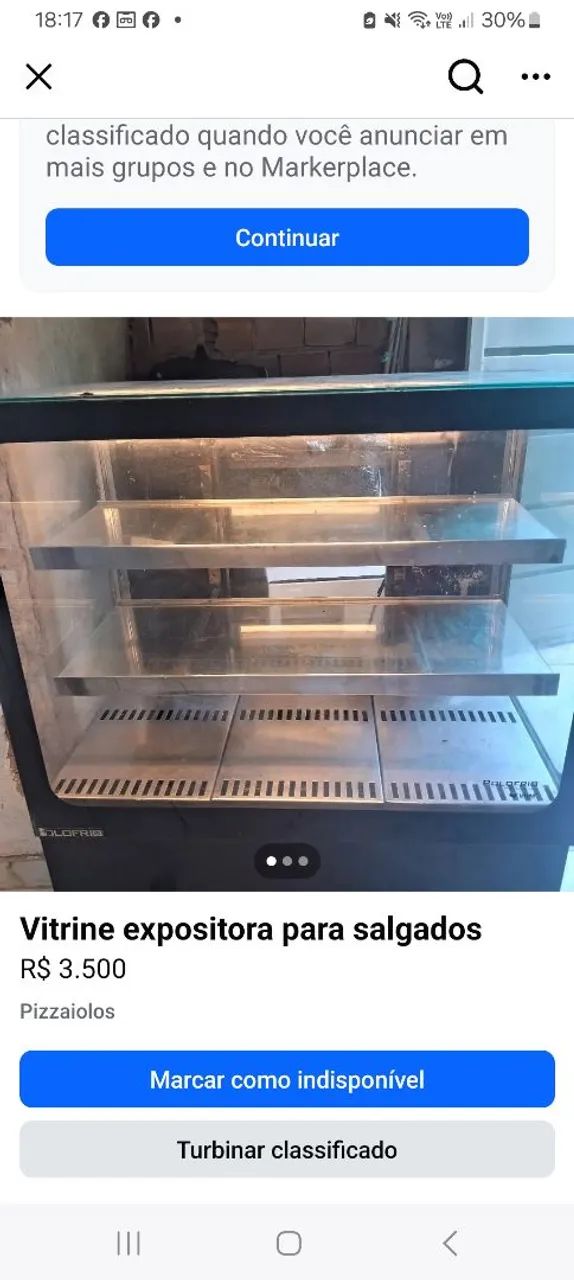 Expositora para salgados 