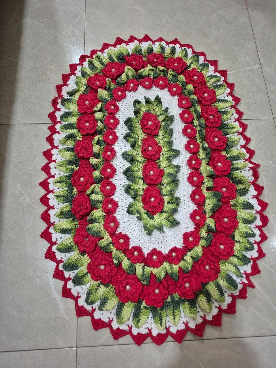 Tapete ou caminho de mesa crochê 93 X 63