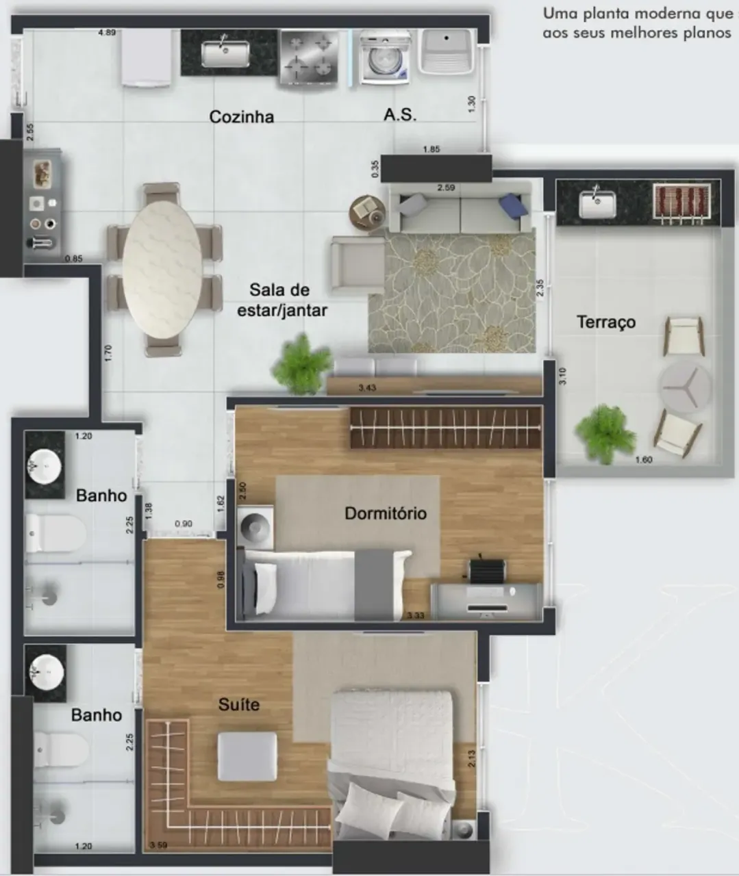 PLANTA 54m²