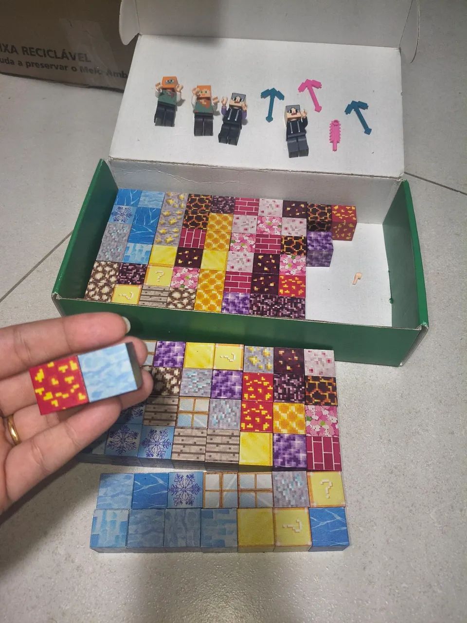 Mini blocos Minecraft com imã  - Foto 2