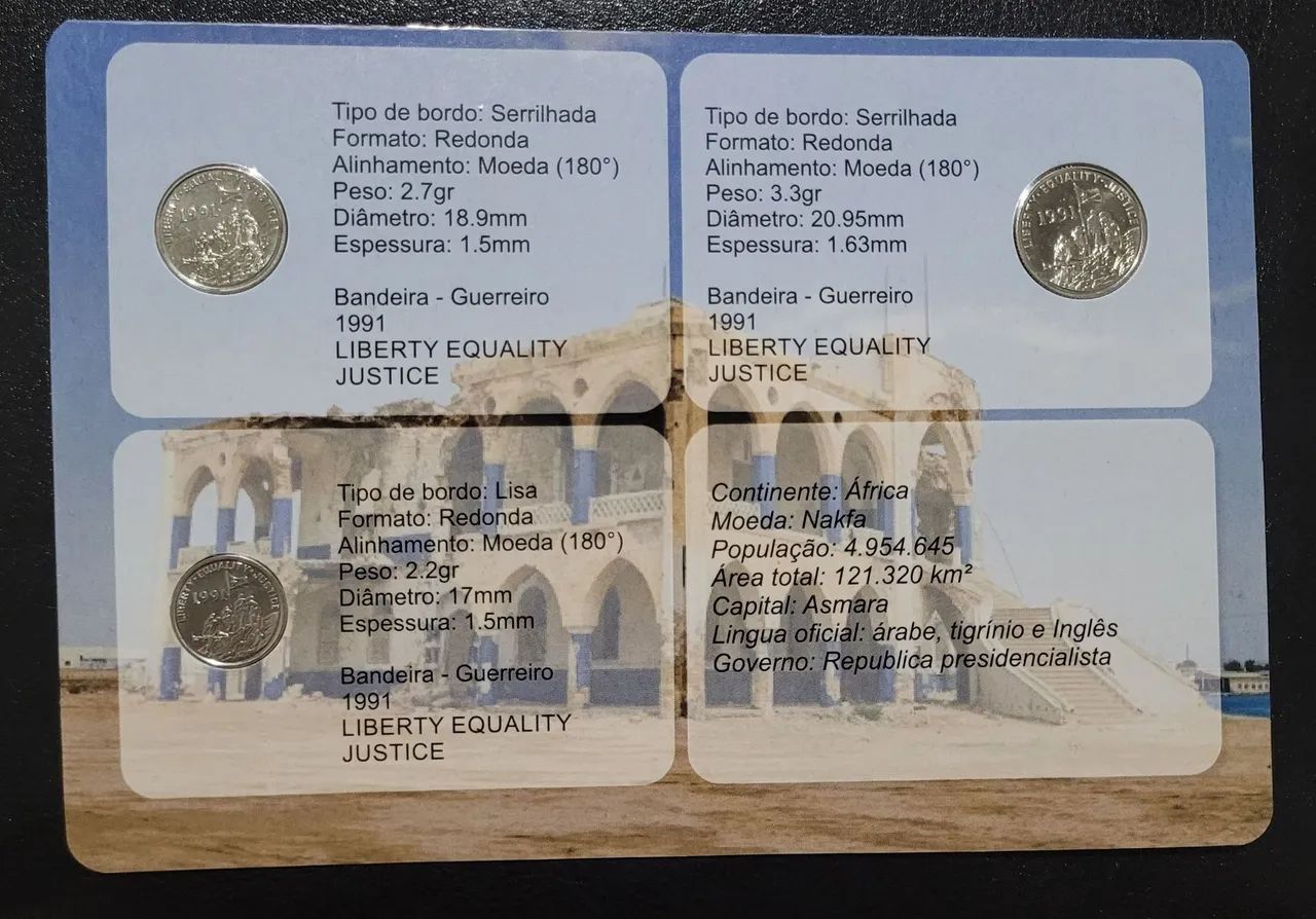 Blister de moedas da Eritreia - Foto 2