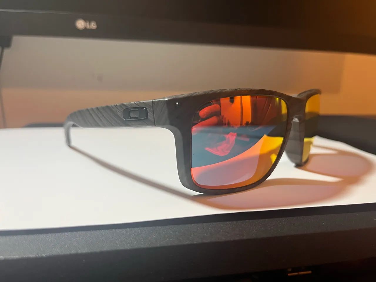 Óculos Oakley Holbrook XL Frame Woodgrain lentes  Prizm Ruby - Foto 4