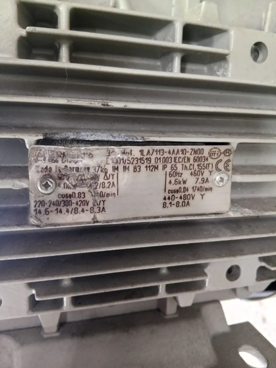 Motor Elétrico Siemens 4 Cv 1740 Rpm 220/380 / -- 01127 Nc - Foto 5