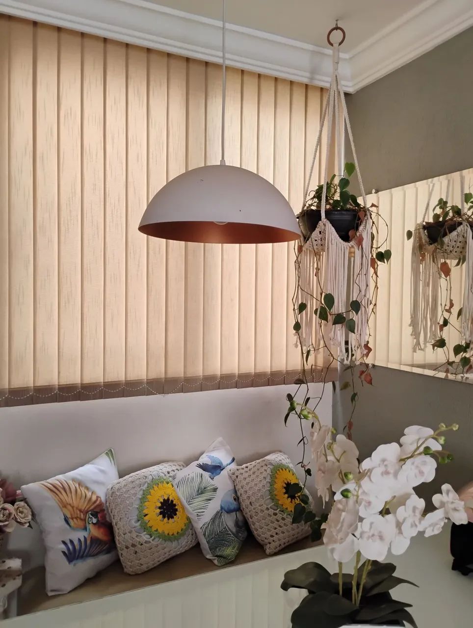 Luminária pendente meia lua 