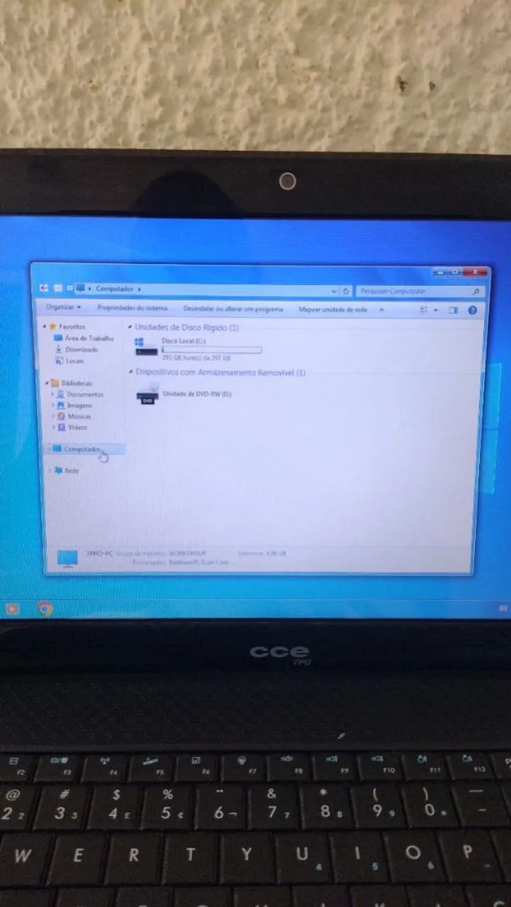 Notebook Windows 7Pro Ativado 4G HD 320G Conservado  - Foto 4