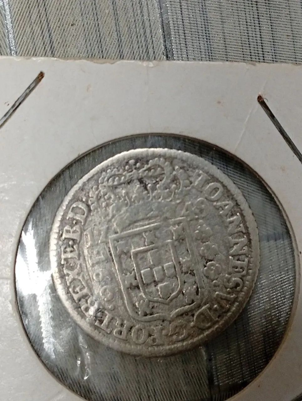 Moeda meia pataca de  1749 de Prata. - Foto 2