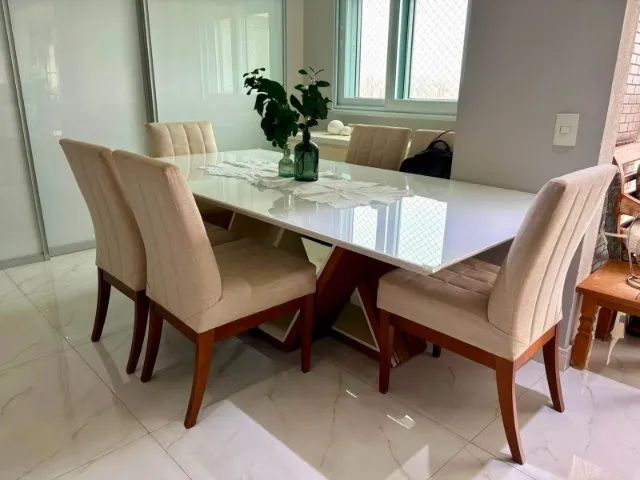 MESA DE JANTAR 2,20m x 1,10m + 6 CADEIRAS - Foto 3