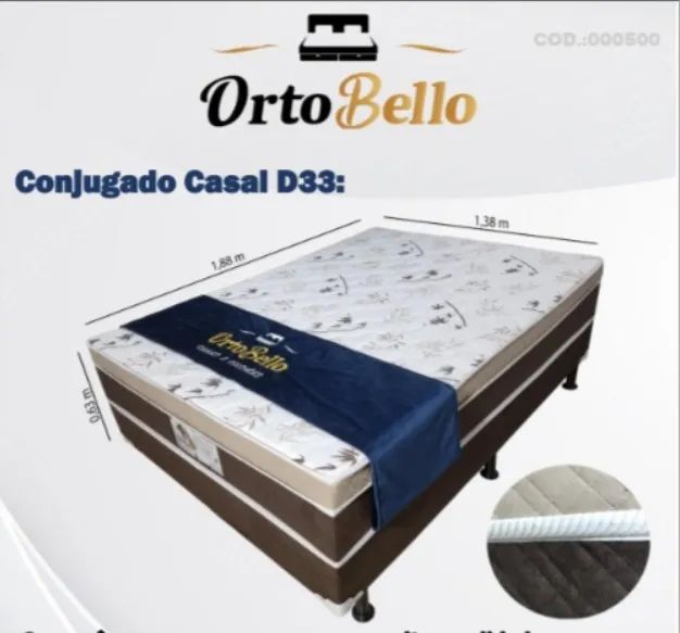 Cama Box Casal D33 Ortobello - Entrega Rápida! 