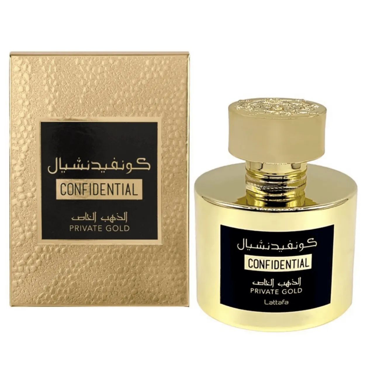 Perfume Árabe Confidential Private Gold Lattafa Eau de Parfum - Unissex 100ml