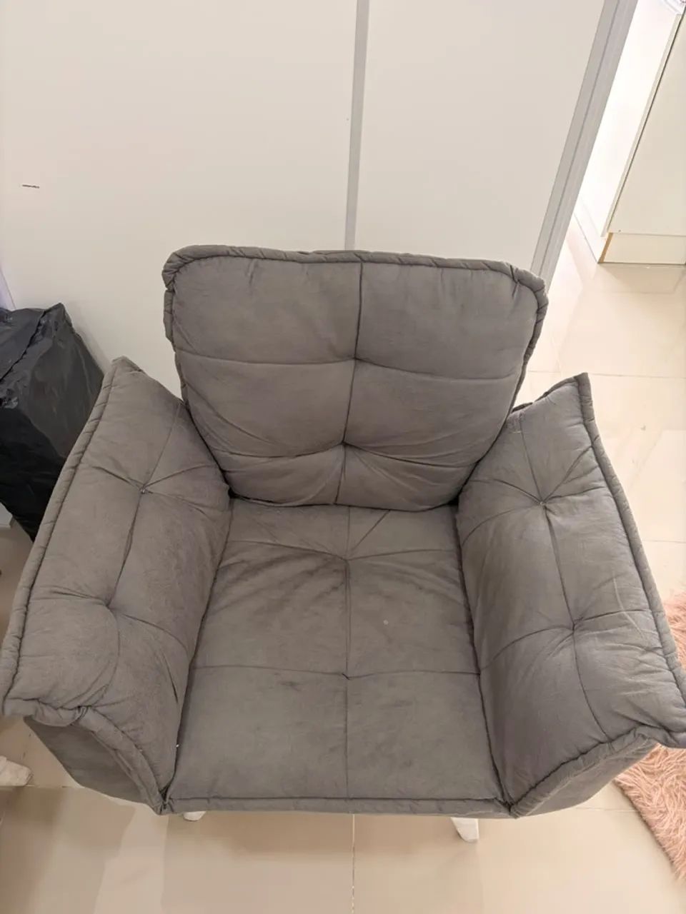 Poltrona Decorativa Cinza  - Foto 3