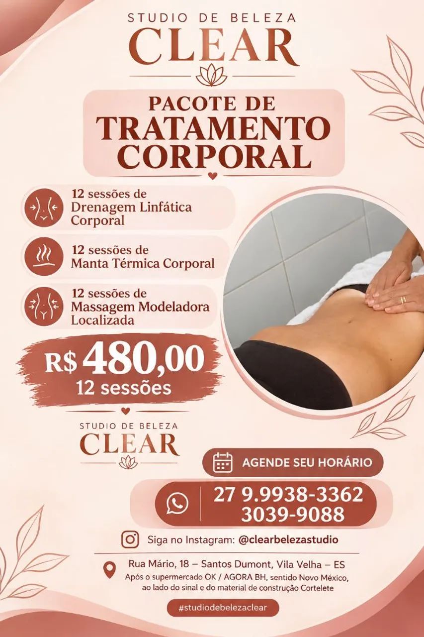 Drenagem Linfática Corporal+Manta térmica 