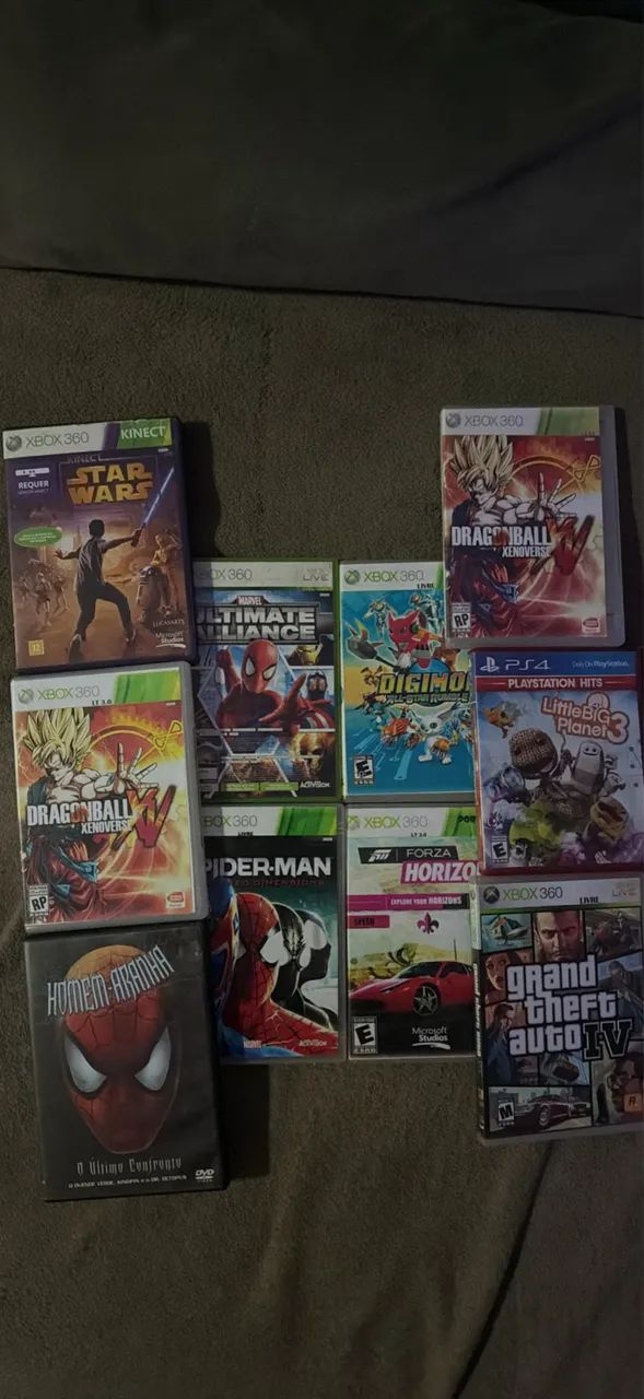 DVDS NA CAIXA DE PS4 E XBOX 360