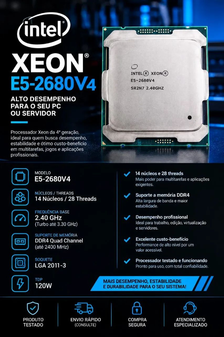 Processador Intel xeon E5 2680v4