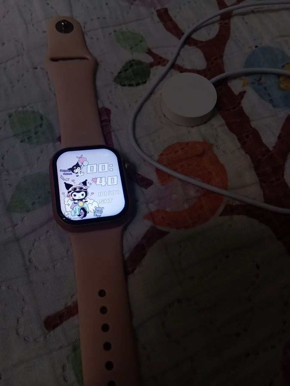 Relógio smartwatch gs9 mini rosa - Foto 2