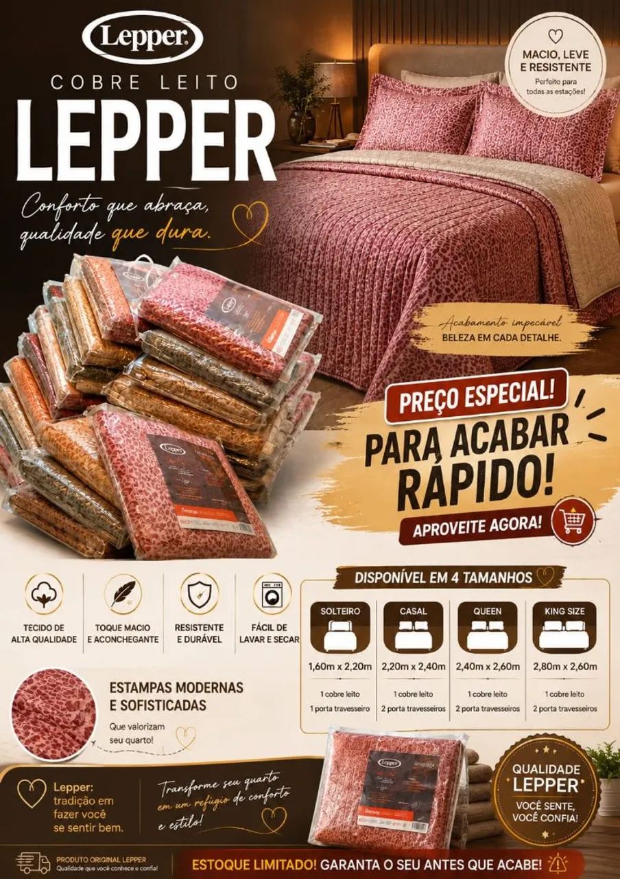 Cobre-Leito  LEPPER - Foto 2