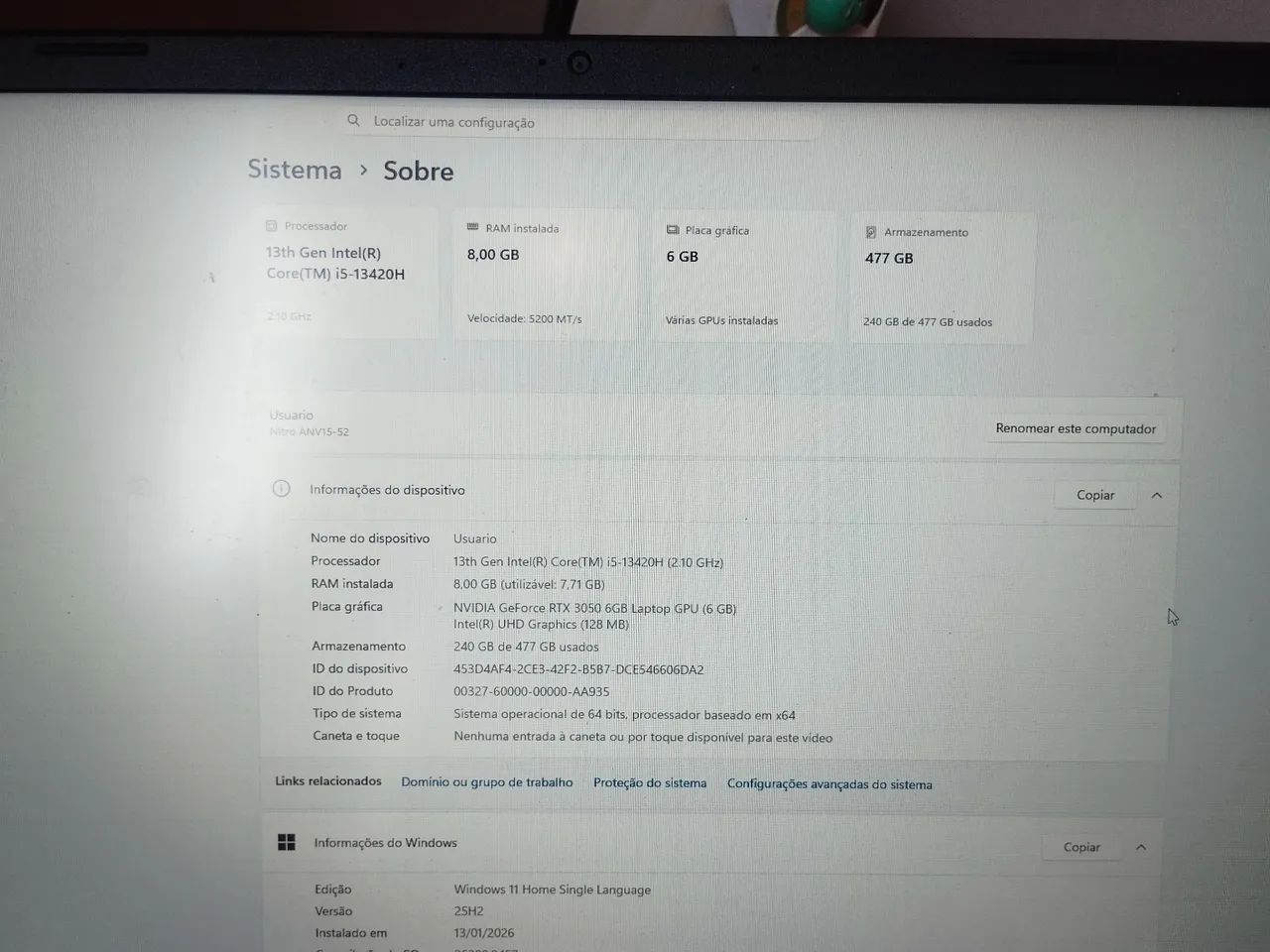 Notebook Acer Nitro V15 - Foto 5