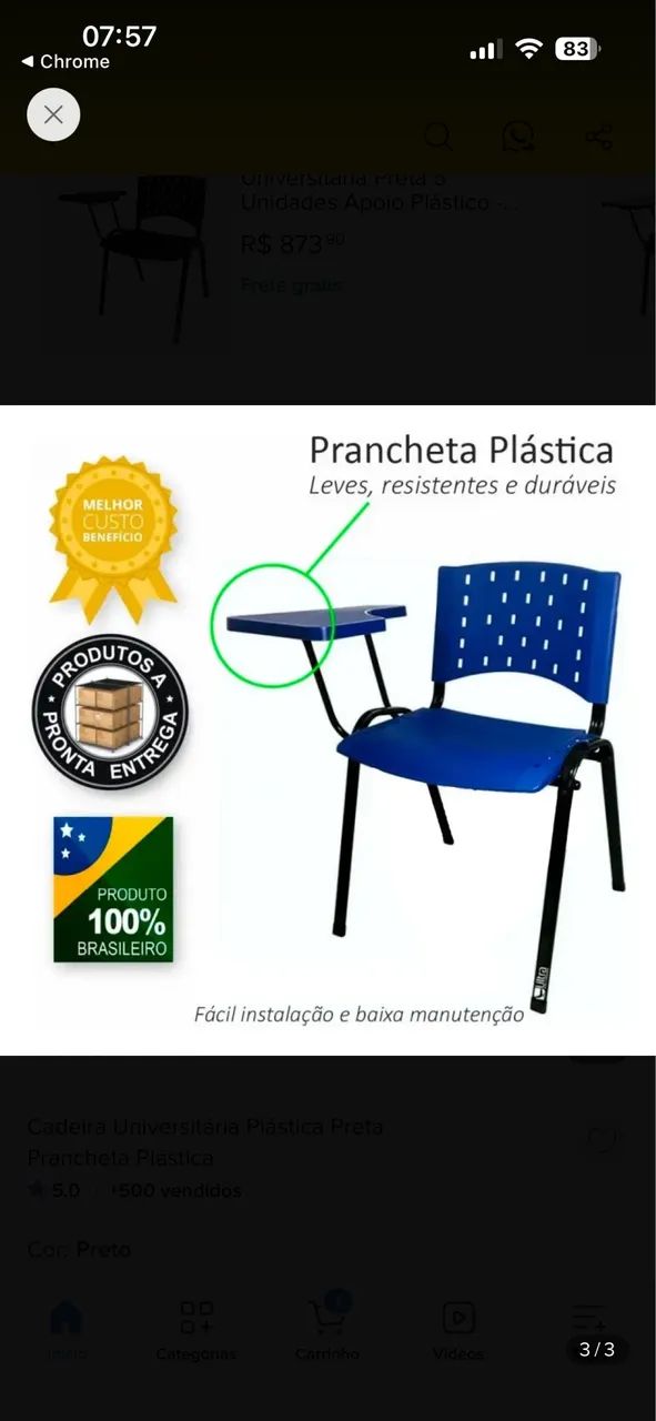 Cadeiras universitárias escolares com prancheta - Foto 3