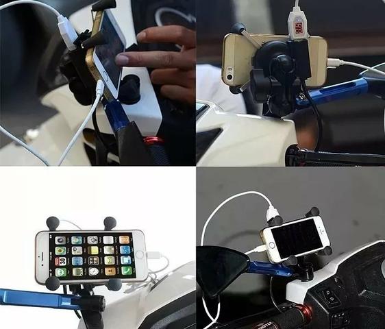 Suporte Garra Universal de Celular para Moto com carregador USB - Foto 5