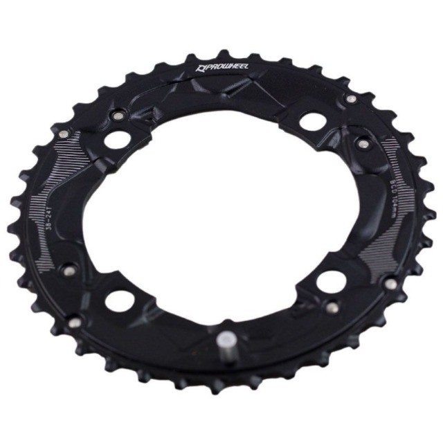 Coroa Dupla MTB Prowheel 38 dentes 2x10 BCD 104mm em Alumínio Serve para Shimano 8269 - Foto 3