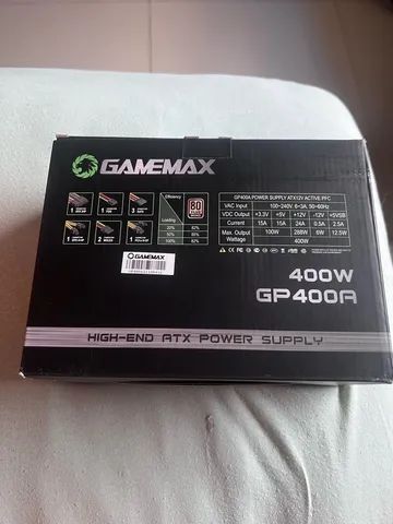 Fonte Gamer ATX 400W Gamemax PFC Ativo, 80 Plus Bronze, GP400A