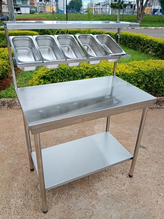 Mesas condimentadoras inox a pronta entrega_ vários modelos e medidas  - Foto 5