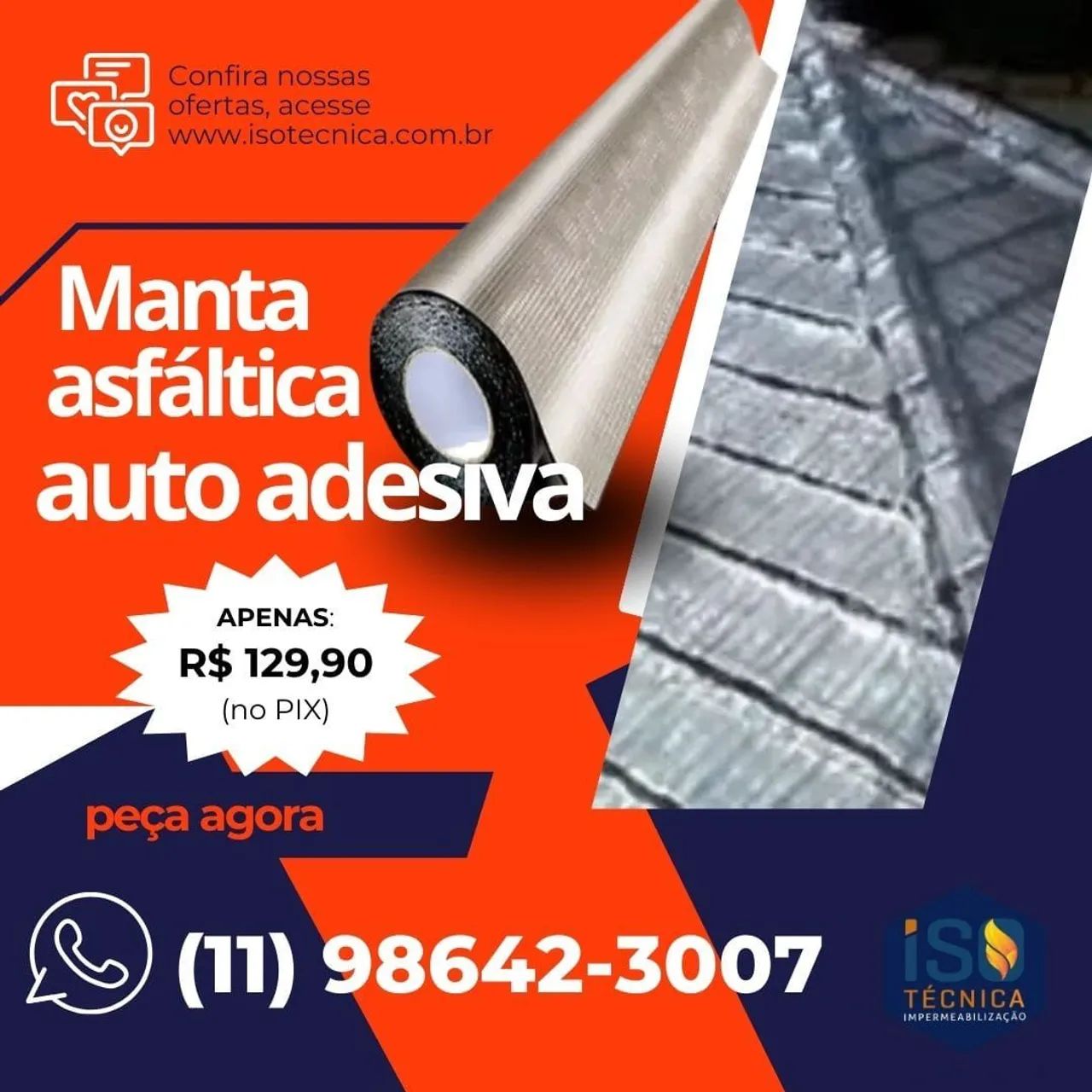 Manta Asfáltica Autoadesiva 90x10M
