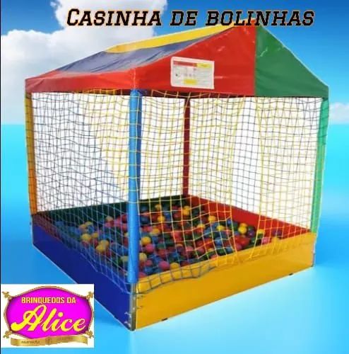 Casinha de bolinhas 1,50x1,50 metros com 1.000 bolinhas coloridas 