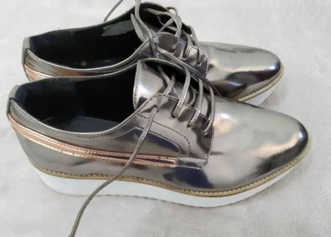 sapato oxford john john metalizado