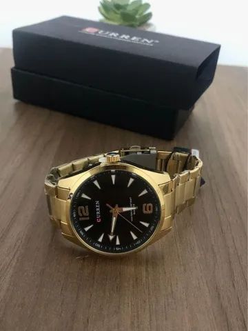 Relógio masculino Curren Dourado Original - Foto 3