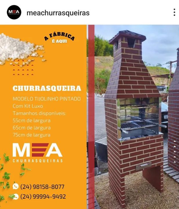 Churrasqueiras pré Moldadas estampadas de tijollinho pintadas M&A - Foto 2